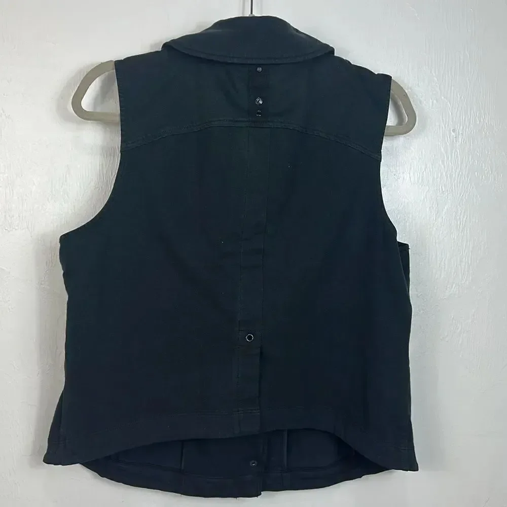 Marrakech Black Cotton Blend Sleeveless Moto Style Jacket Size XL